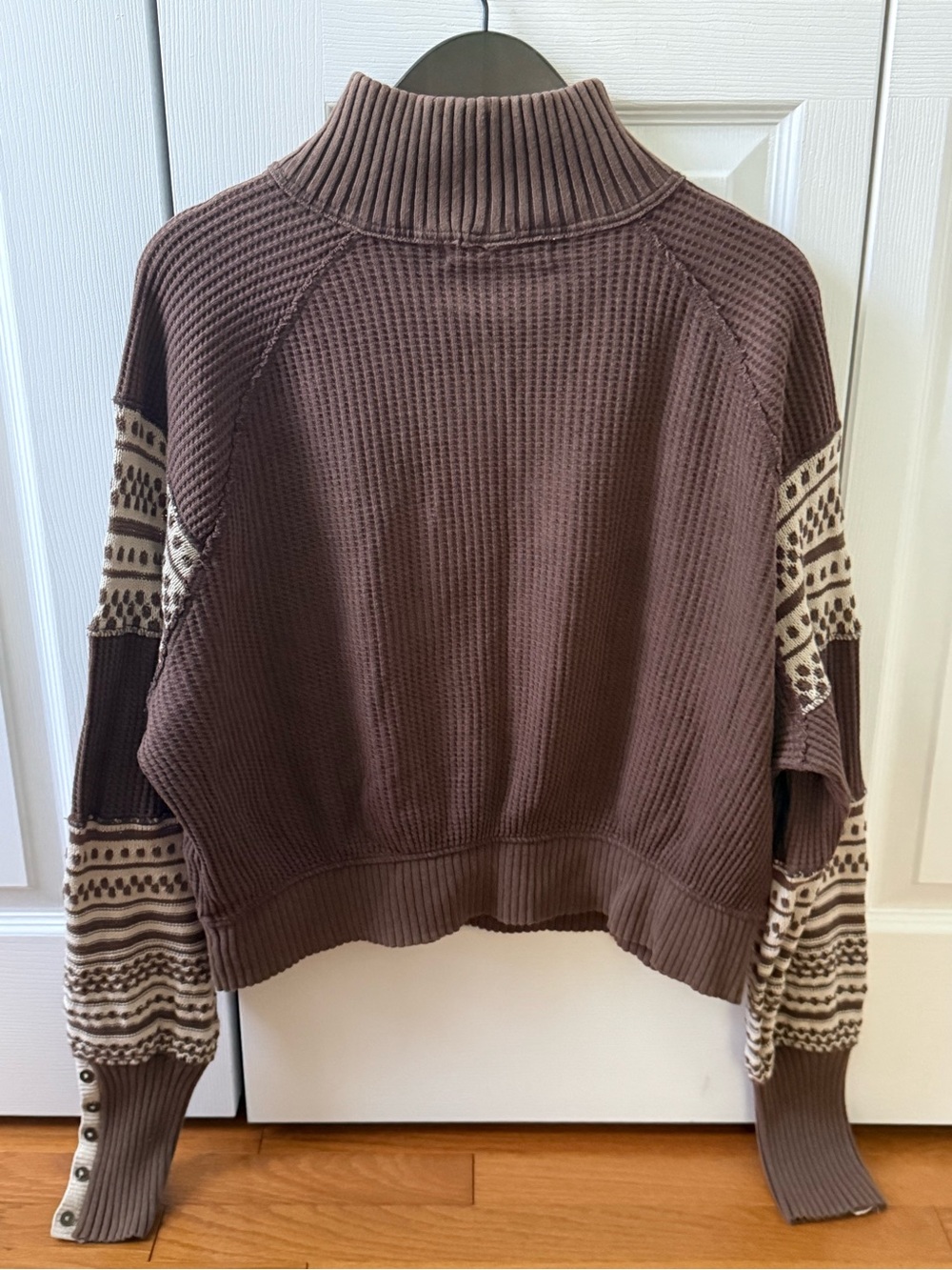Free People Get Cozy Pullover in Hot Fudge Combo - Picture 3 of 4